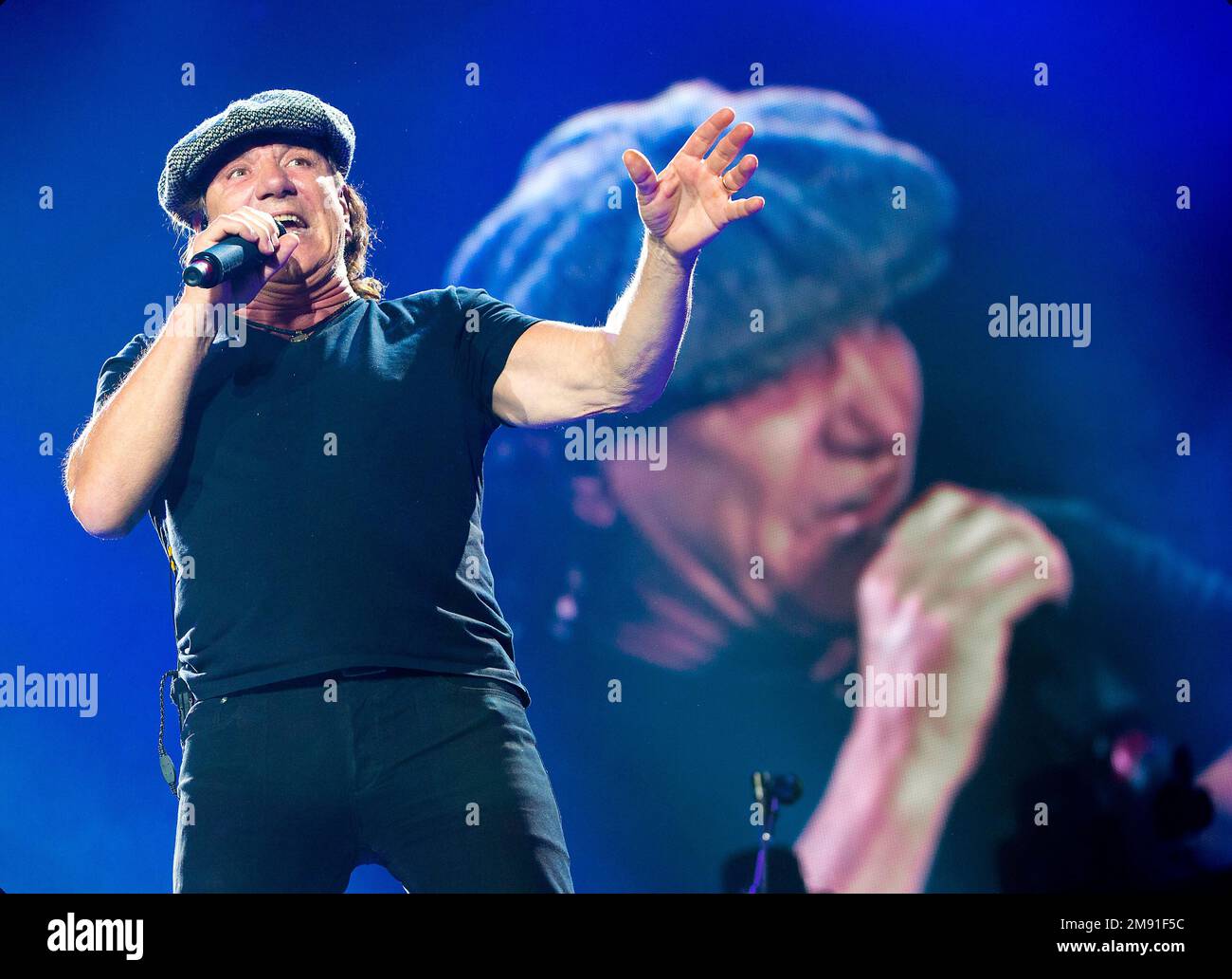 AC/DC in concert in the Gelredome Arnhem with the show Highway to Hell. Holland. May 2015. vvbvanbree fotografie. Stock Photo