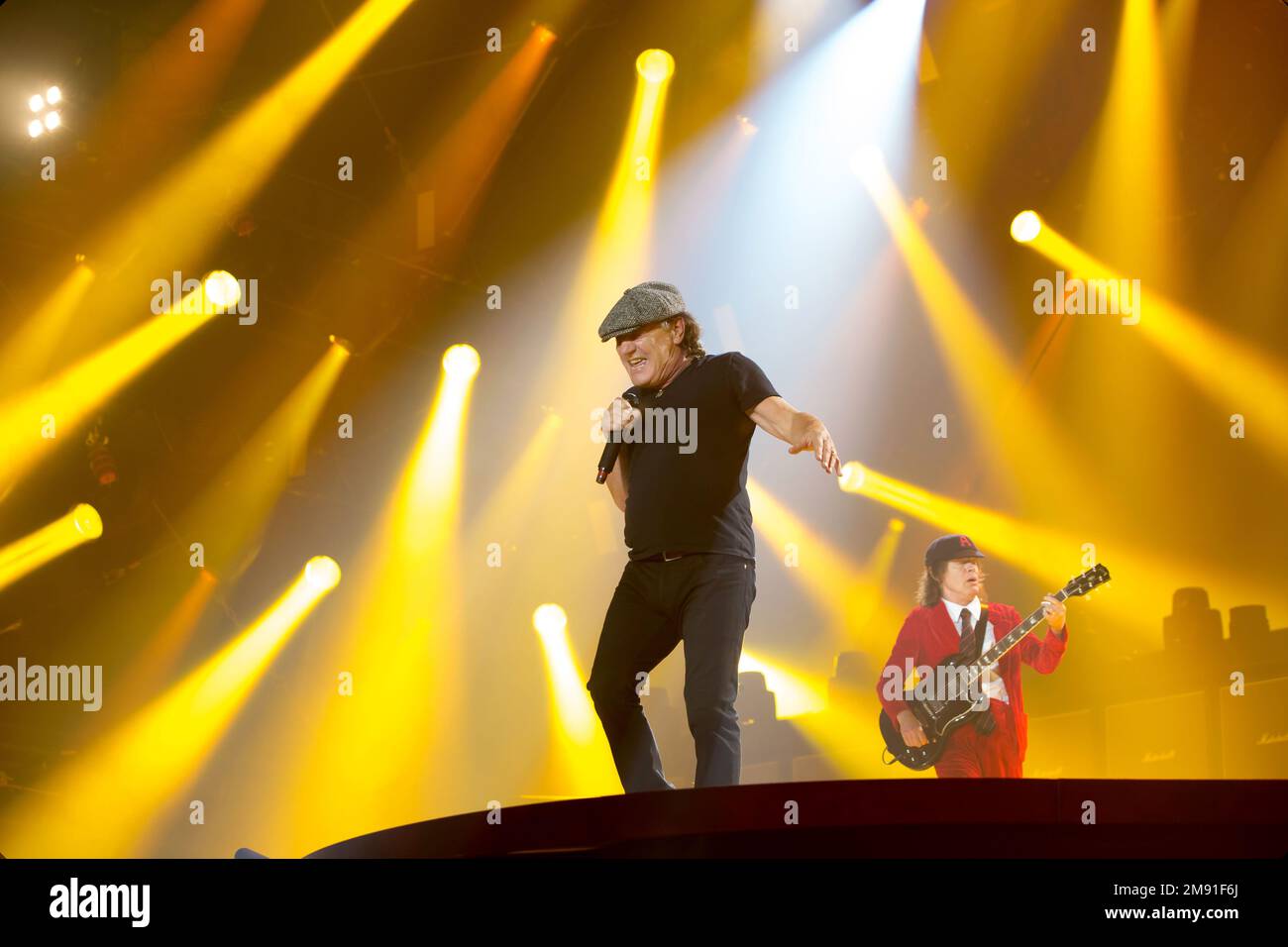 AC/DC in concert in the Gelredome Arnhem with the show Highway to Hell. Holland. May 2015. vvbvanbree fotografie. Stock Photo