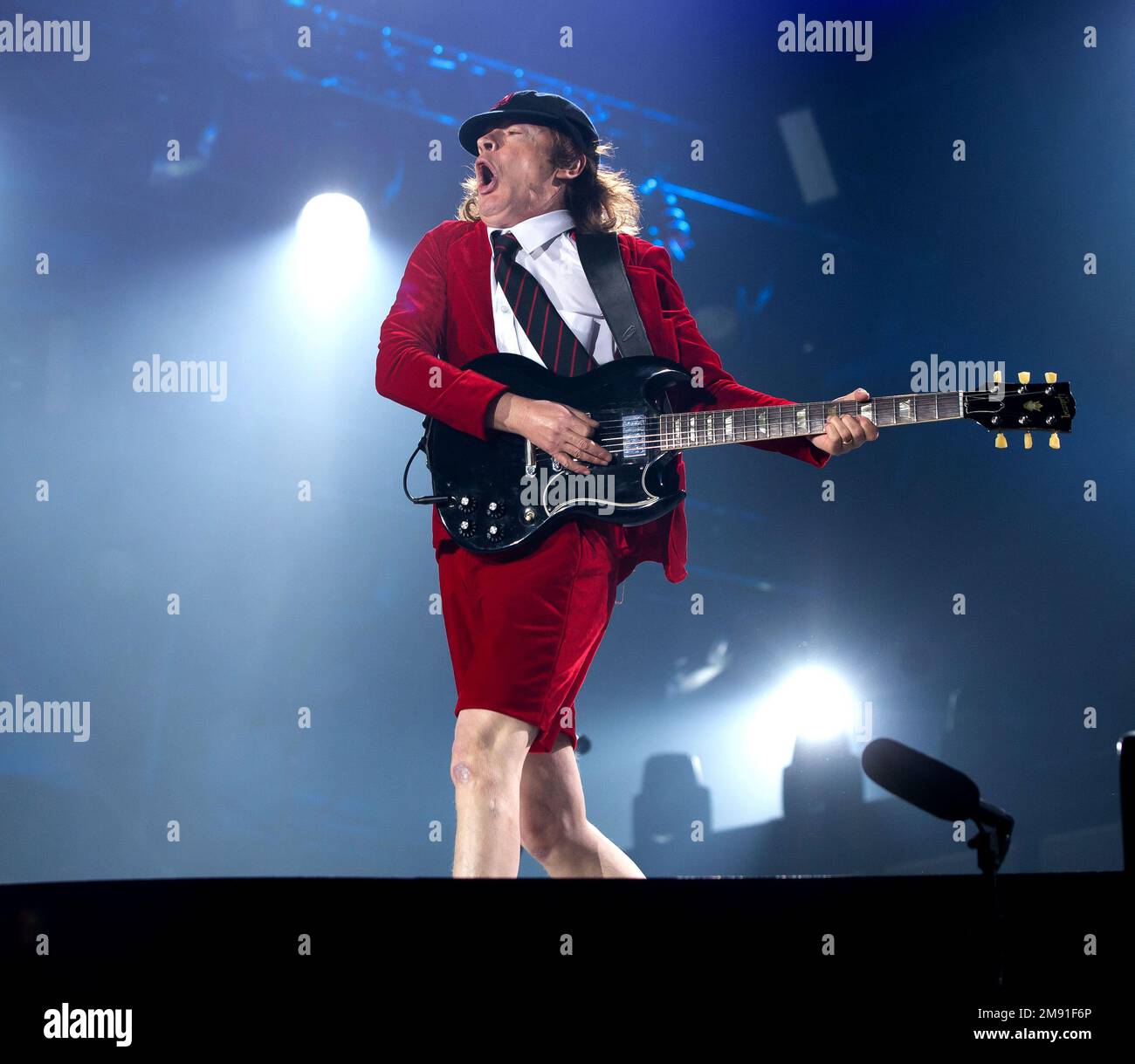 AC/DC in concert in the Gelredome Arnhem with the show Highway to Hell. Holland. May 2015. vvbvanbree fotografie. Stock Photo