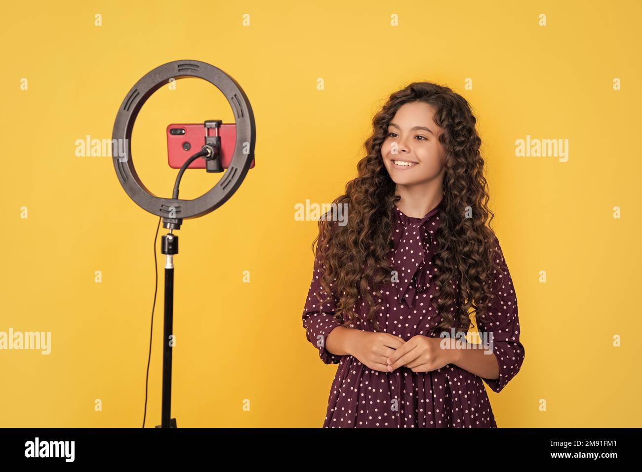 Happy child blogger long hi-res stock photography and images - Alamy