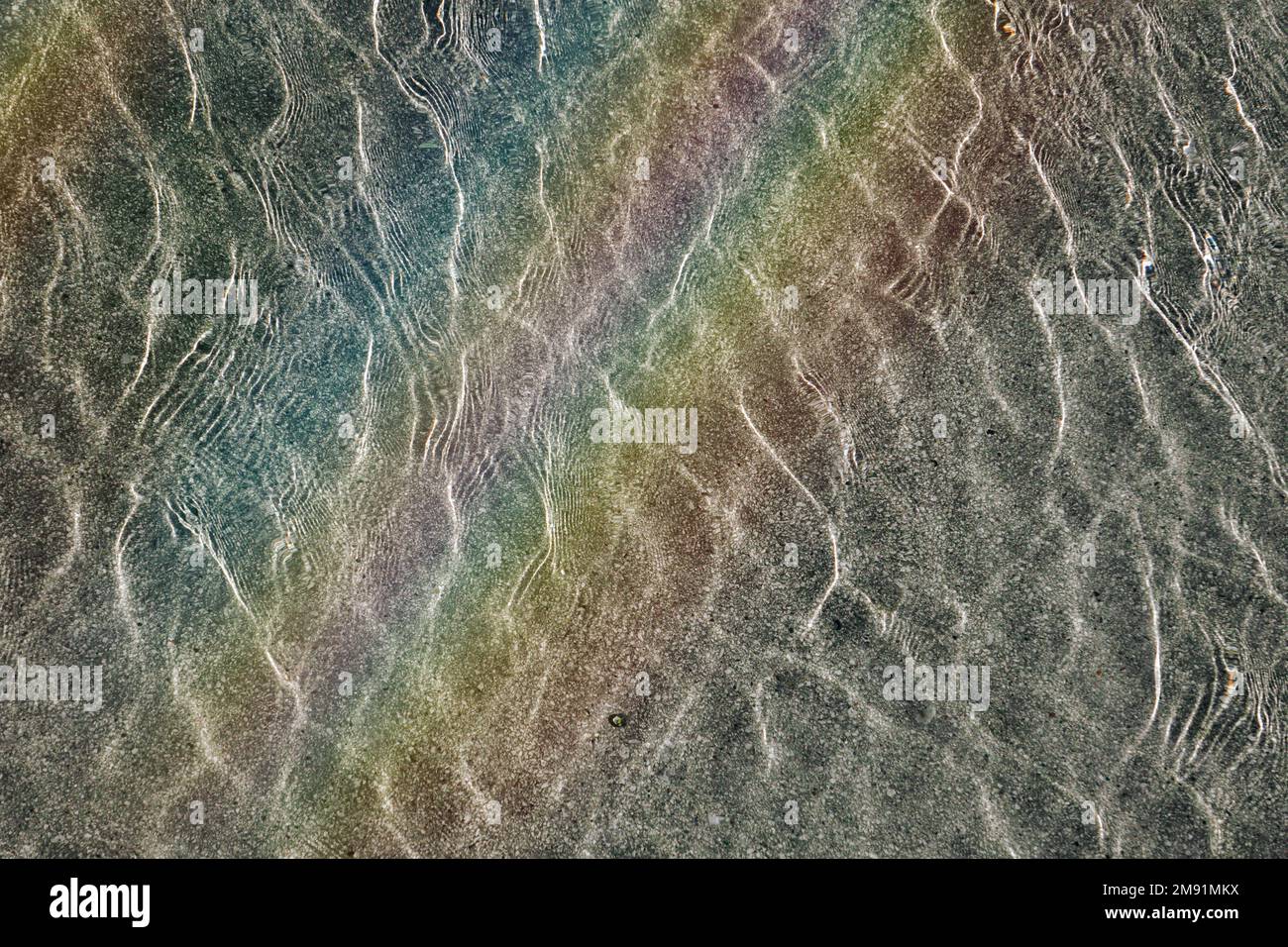 rainbow reflection on the water in the swimming pool Stock Photo - Alamy