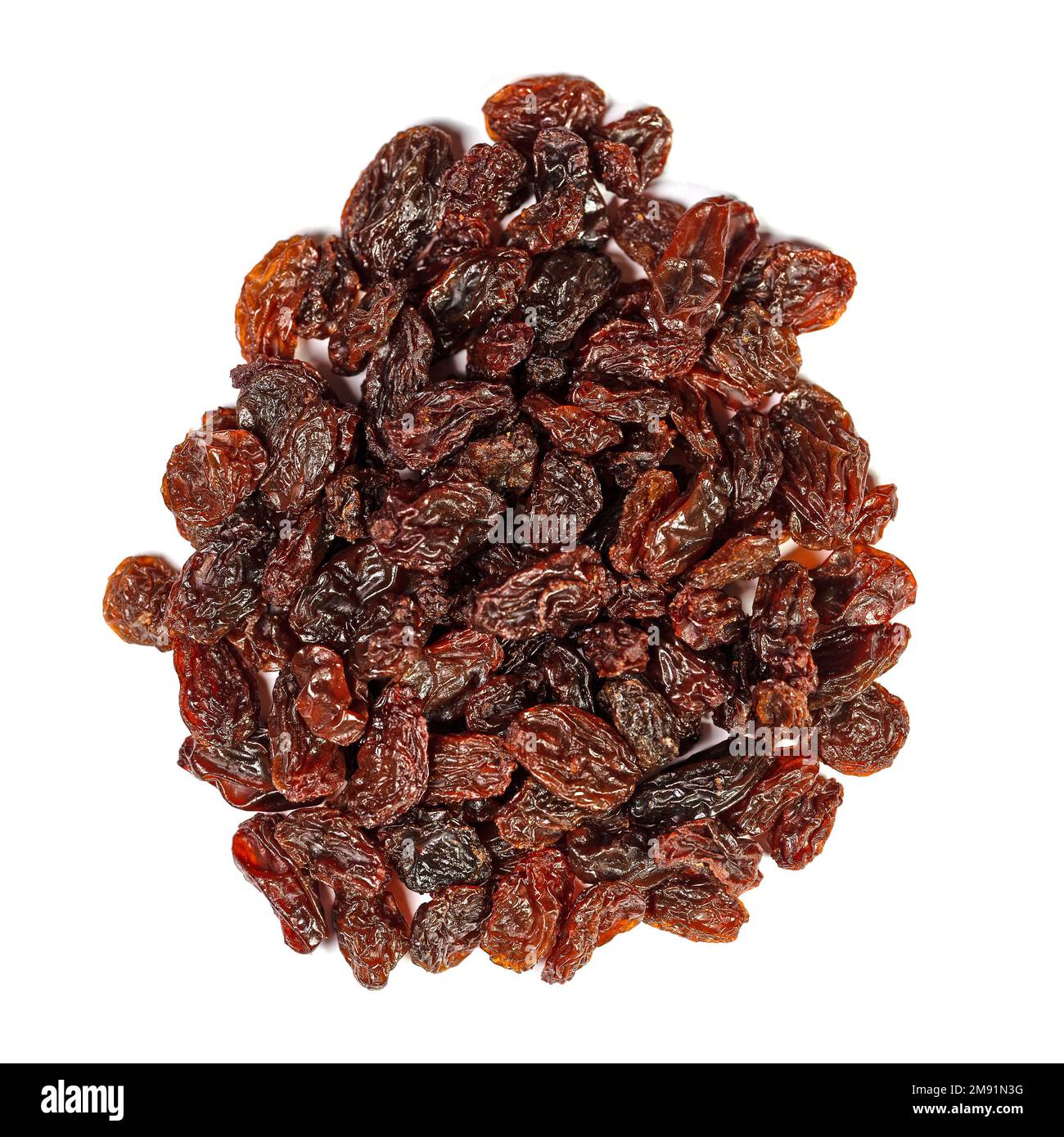 Sultanas isolated against white background Stock Photo
