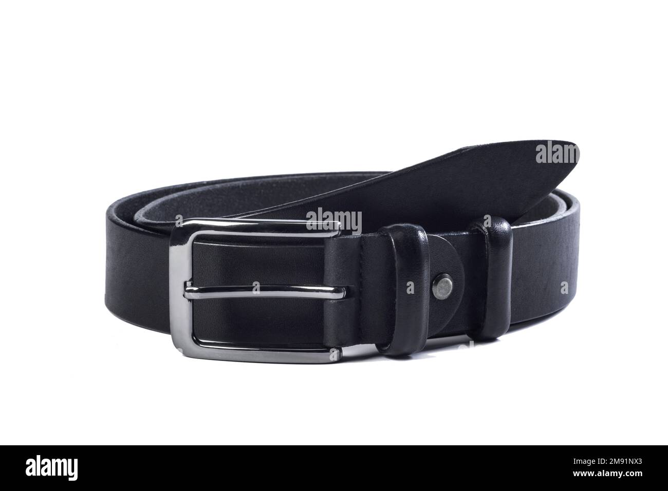 Black belt isolated on white background Stock Photo