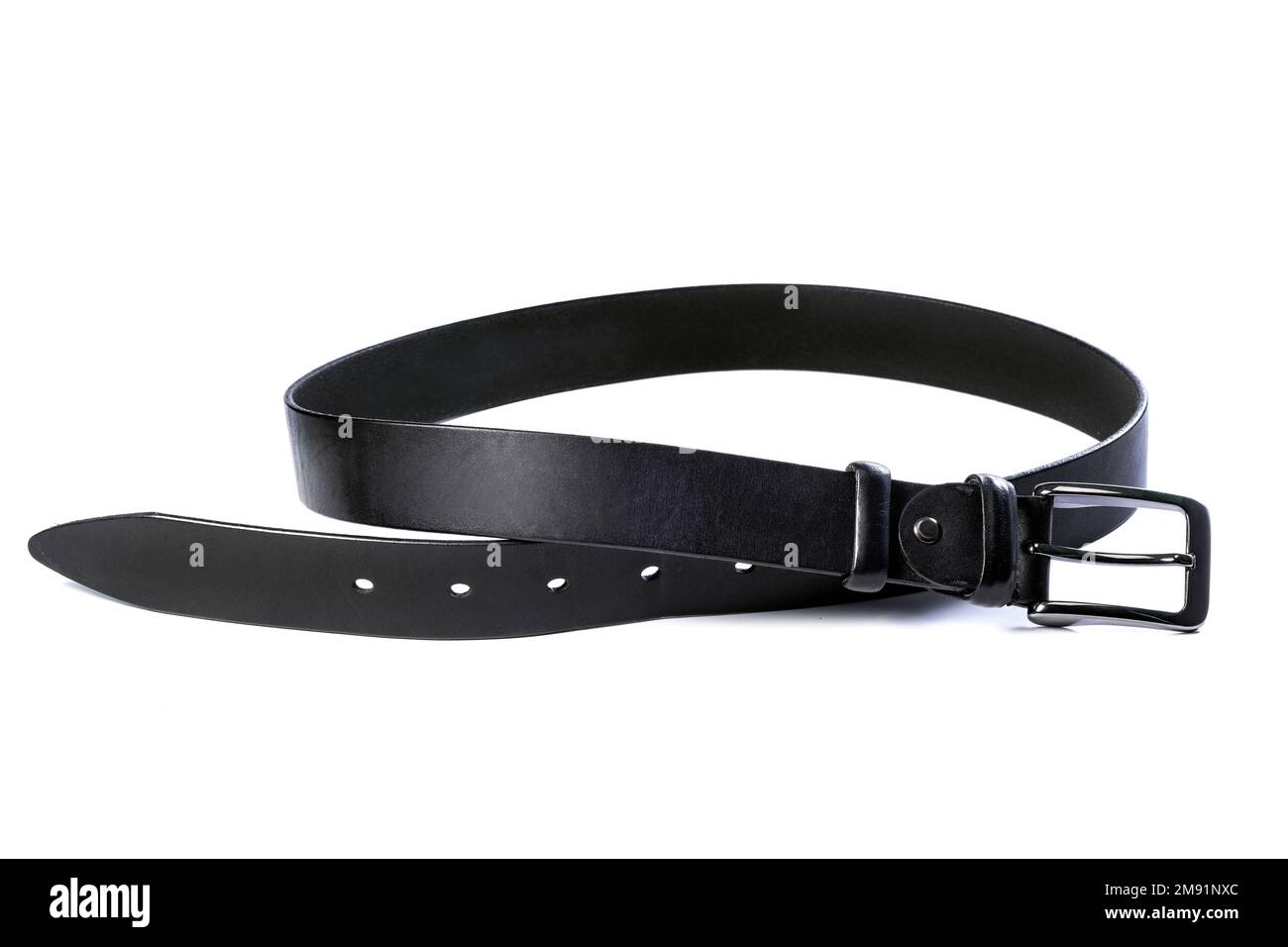 Black belt on a white background Stock Photo Alamy