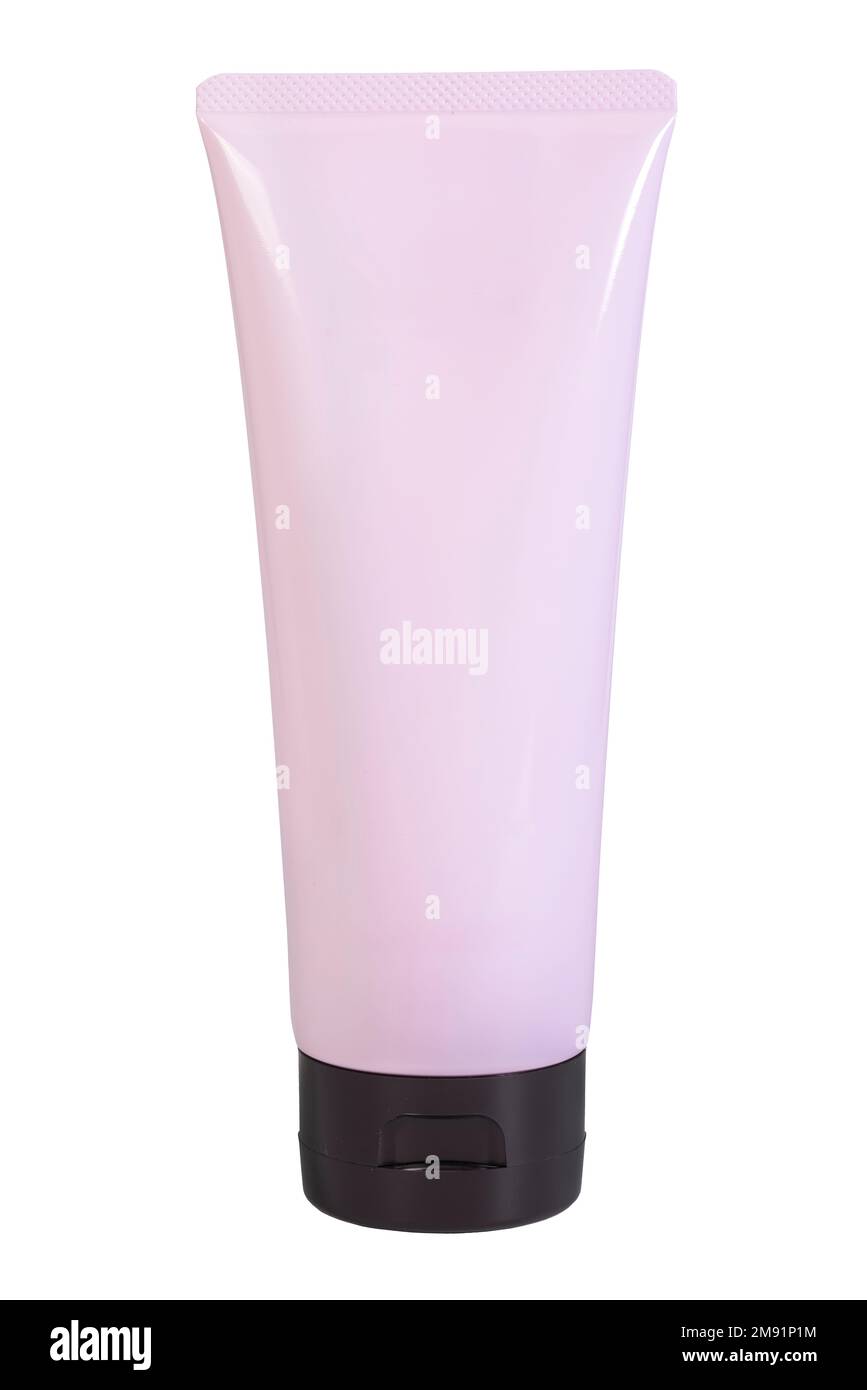 Pink tube for cosmetics or medicine. A template for yours advertizing - cream, gel, paste. Care of a body Stock Photo