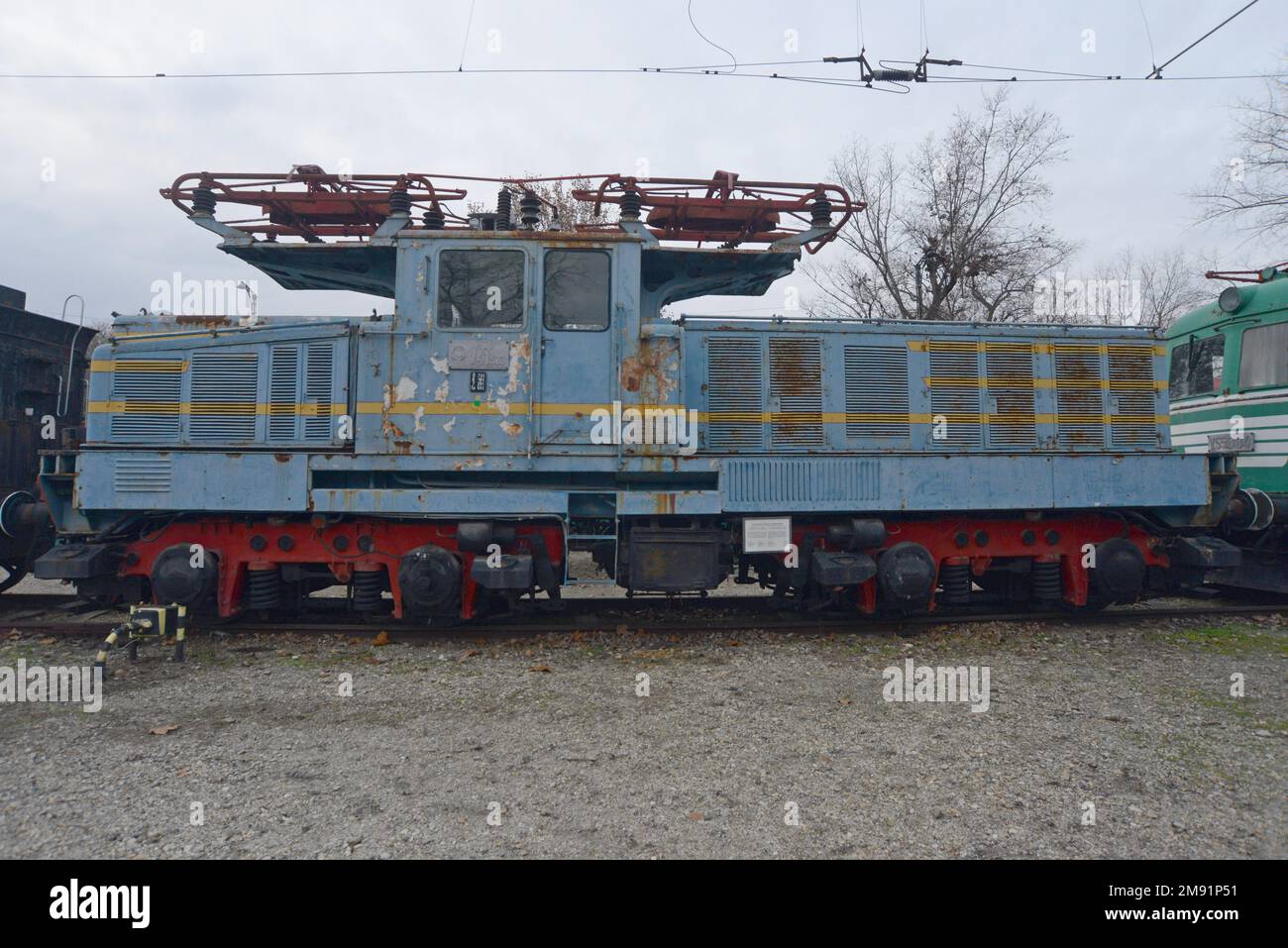 Vintage electric shunting displayed at the Hungarian Railway