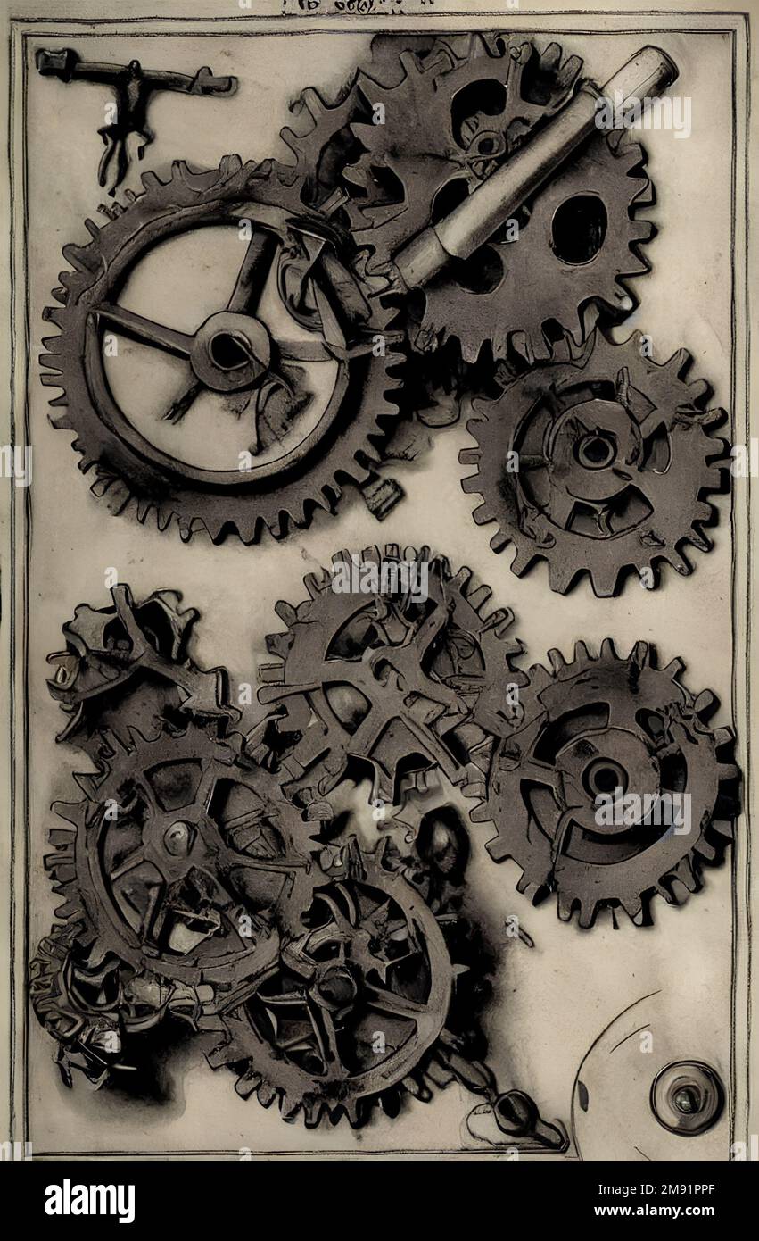 AI generated clockwork cogs Stock Photo Alamy