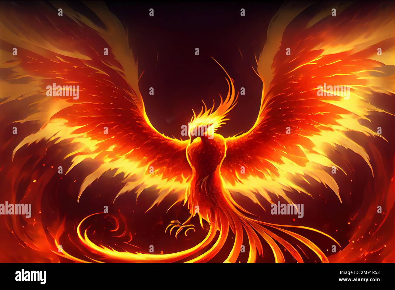 Phoenix, bird made of fire Stock Photo - Alamy