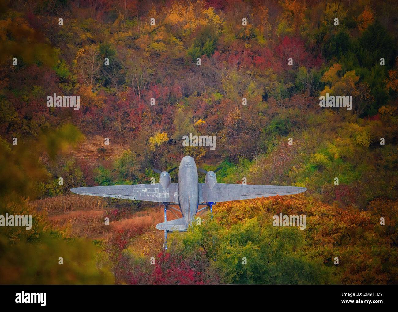 The Rotisserie Coffee DC3 C47 display with Fall Colors Stock Photo Alamy