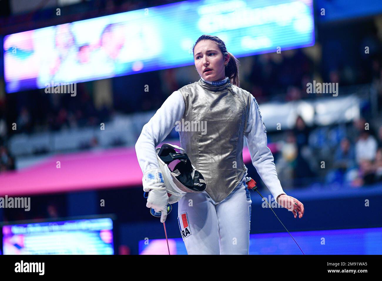 CATARZI Constance (FRA) during the Mazars Challenge International of Fencing (foil) at Stade Pierre de Coubertin on January 14, 2023 in Paris, France. Stock Photo