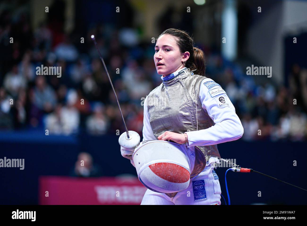 CATARZI Constance (FRA) during the Mazars Challenge International of Fencing (foil) at Stade Pierre de Coubertin on January 14, 2023 in Paris, France. Stock Photo