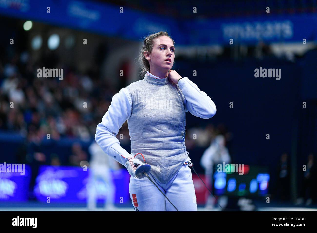 BUTRUILLE Solene (FRA) during the Mazars Challenge International of Fencing (foil) at Stade Pierre de Coubertin on January 14, 2023 in Paris, France. Stock Photo