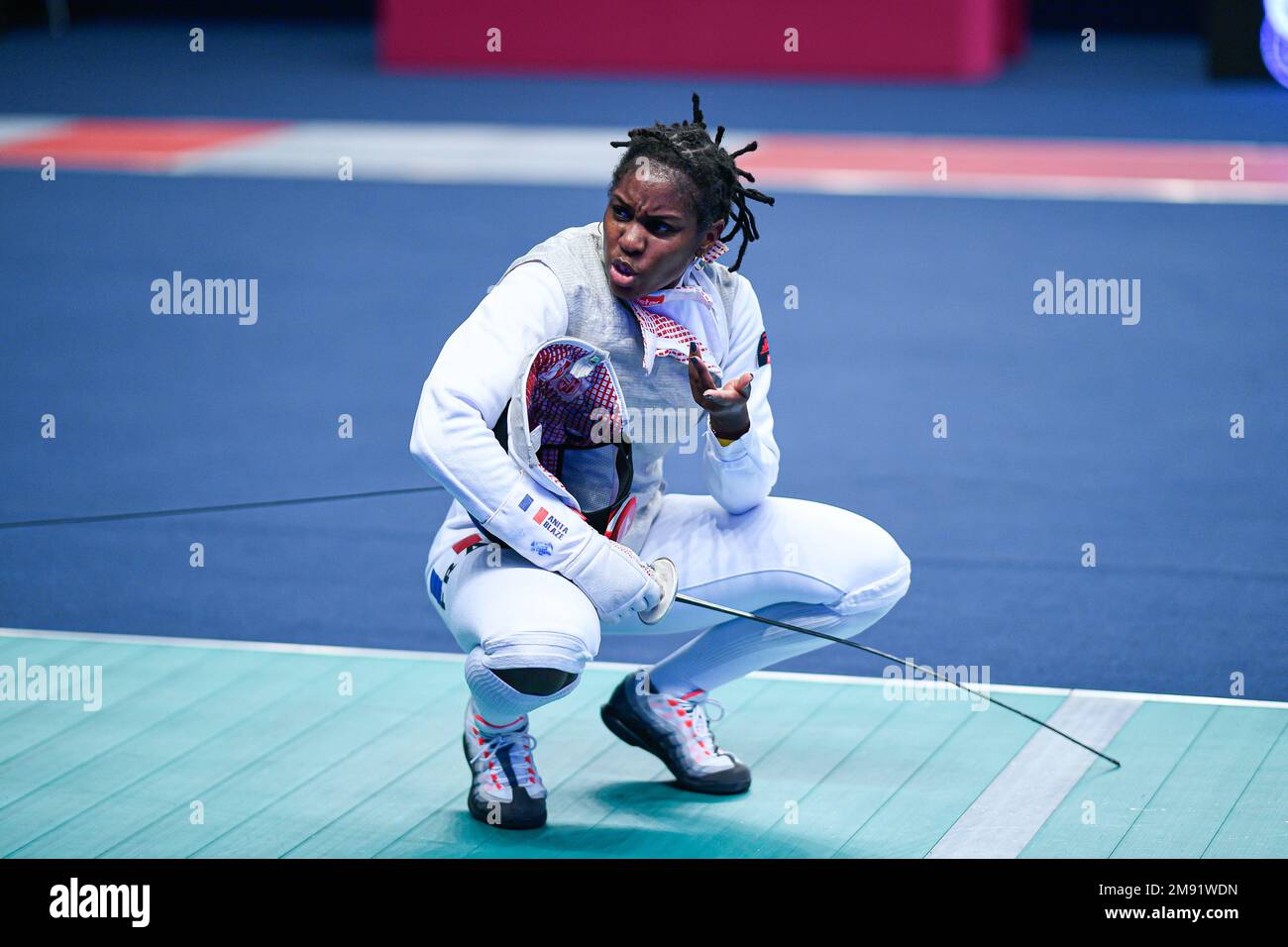 BLAZE Anita (FRA) during the Mazars Challenge International of Fencing (foil) at Stade Pierre de Coubertin on January 14, 2023 in Paris, France. Stock Photo