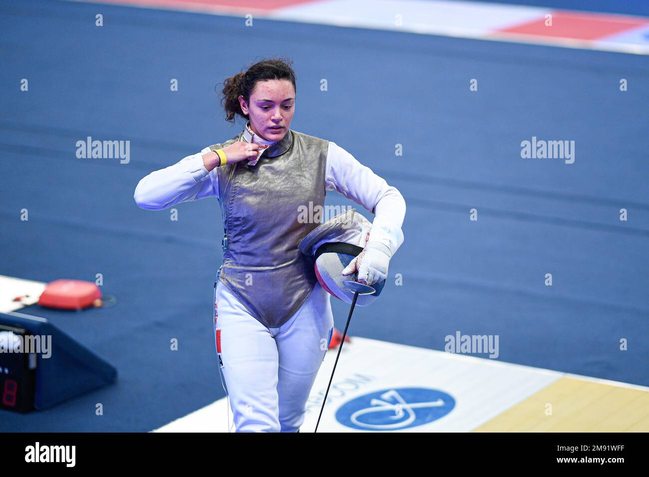LACHERAY Eva (FRA) during the Mazars Challenge International of Fencing (foil) at Stade Pierre de Coubertin on January 14, 2023 in Paris, France. Stock Photo