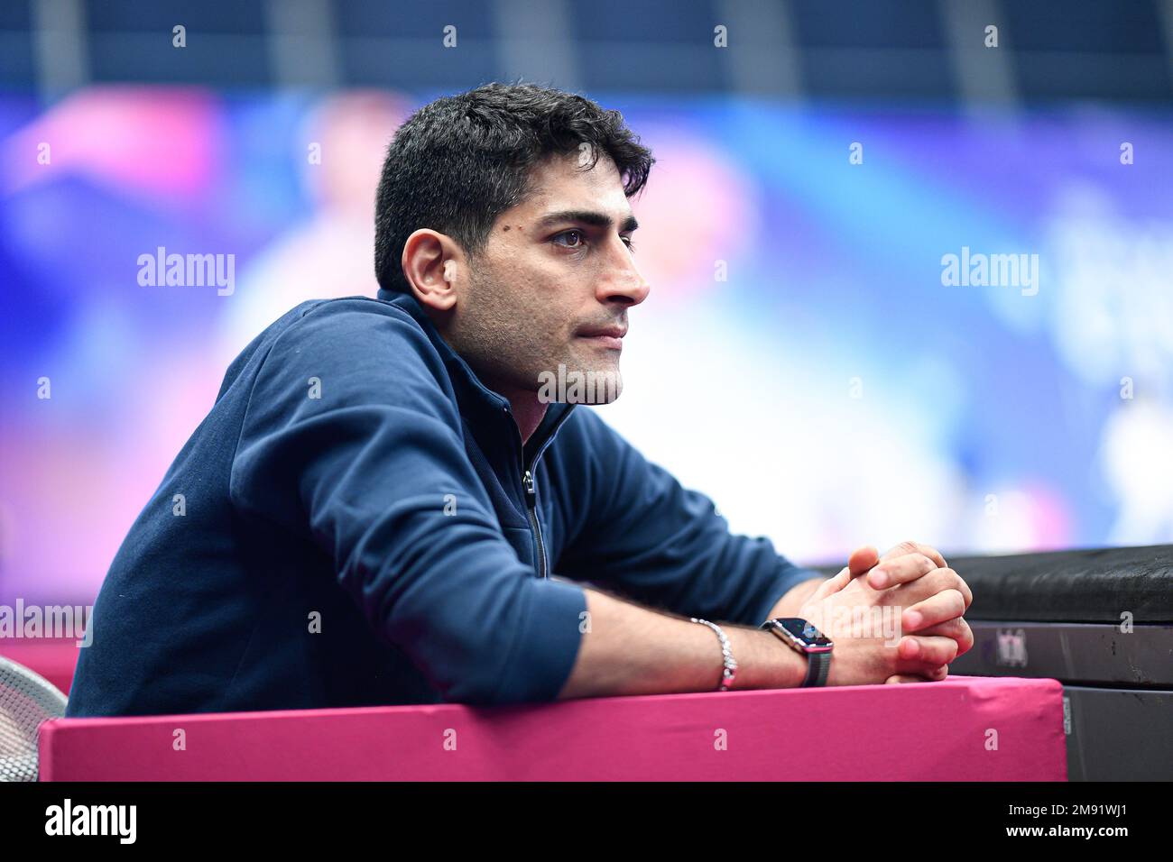 Amir Shabakehsaz coach during the Mazars Challenge International of Fencing (foil) at Stade Pierre de Coubertin on January 14, 2023 in Paris, France. Stock Photo