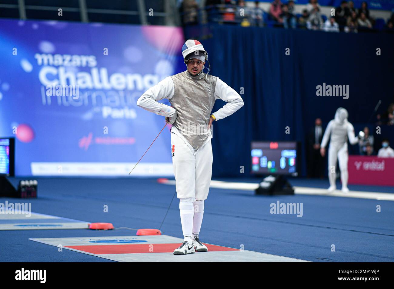 LOISEL Pierre (FRA) during the Mazars Challenge International of Fencing (foil) at Stade Pierre de Coubertin on January 14, 2023 in Paris, France. Stock Photo