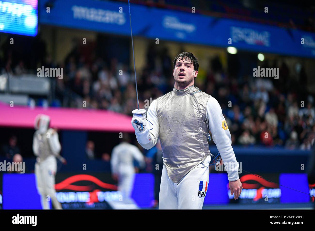 PAUTY Maxime (FRA) during the Mazars Challenge International of Fencing (foil) at Stade Pierre de Coubertin on January 14, 2023 in Paris, France. Stock Photo
