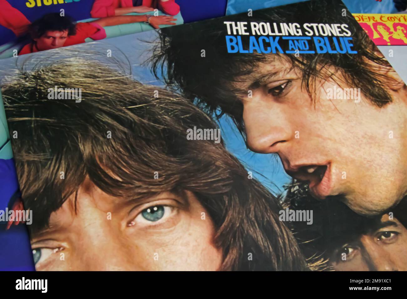 Viersen, Germany - November 9. 2022: Closeup of isolated vinyl record album of rolling stones band Stock Photo