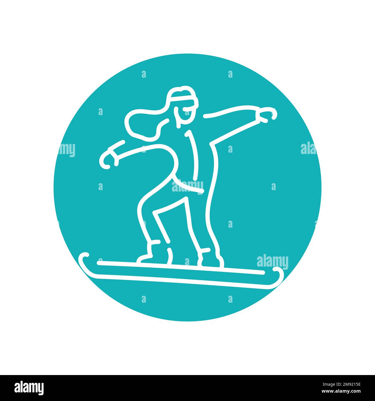 Snow ski jump female vector hi-res stock photography and images - Alamy