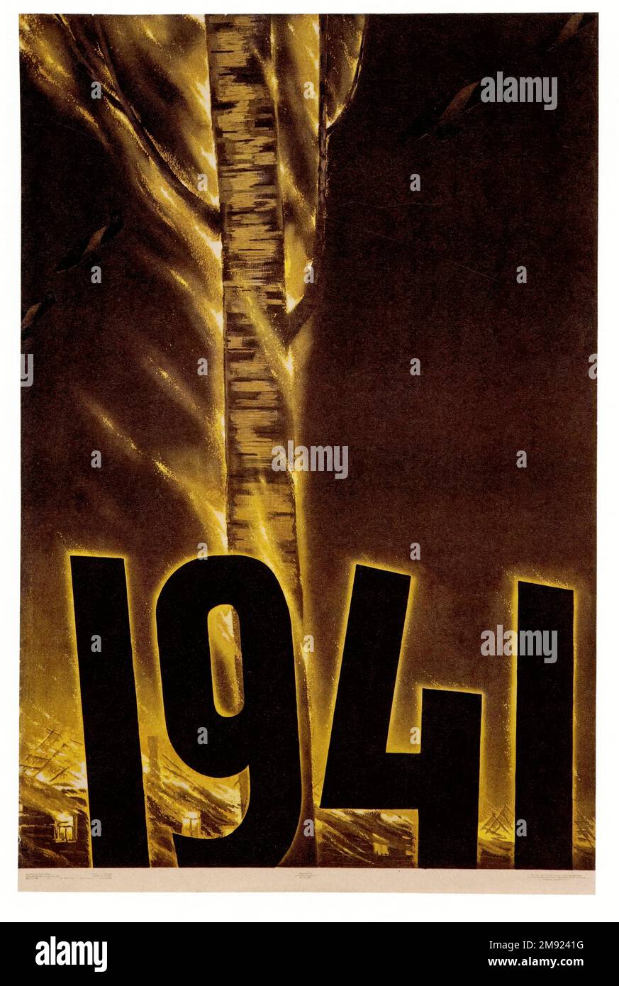 nazi germany invades the ussr   - Vintage USSR soviet propaganda poster Stock Photo