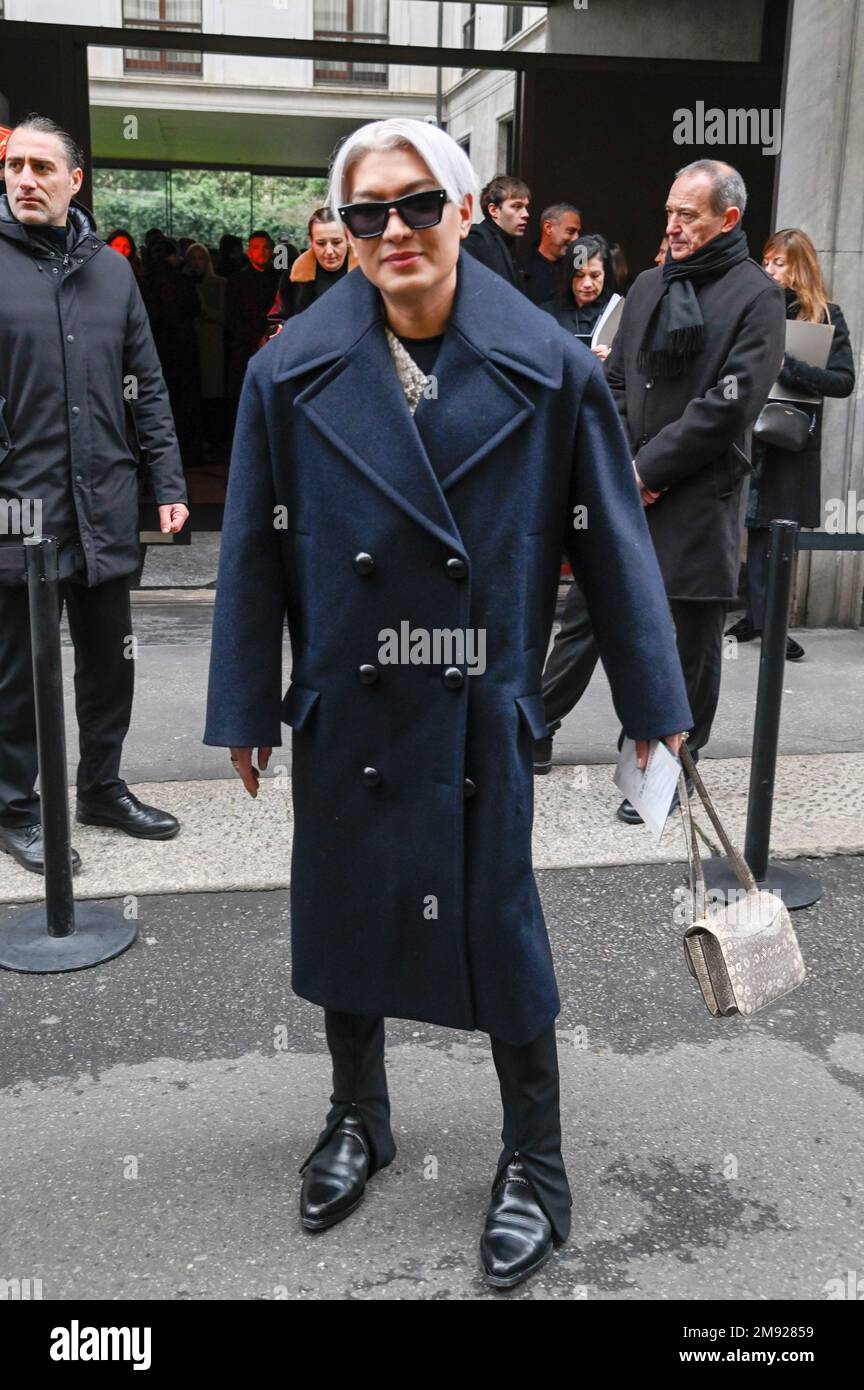 Milan, Italy. 16th Jan, 2023. Milan, Men Fashion Week, Fall Winter 2023