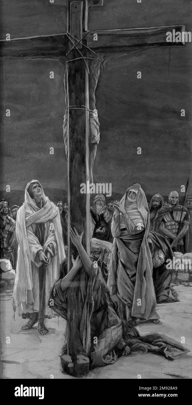 Mary magdalene at the cross Black and White Stock Photos Mary magdalene at the cross Black and White Stock Photos