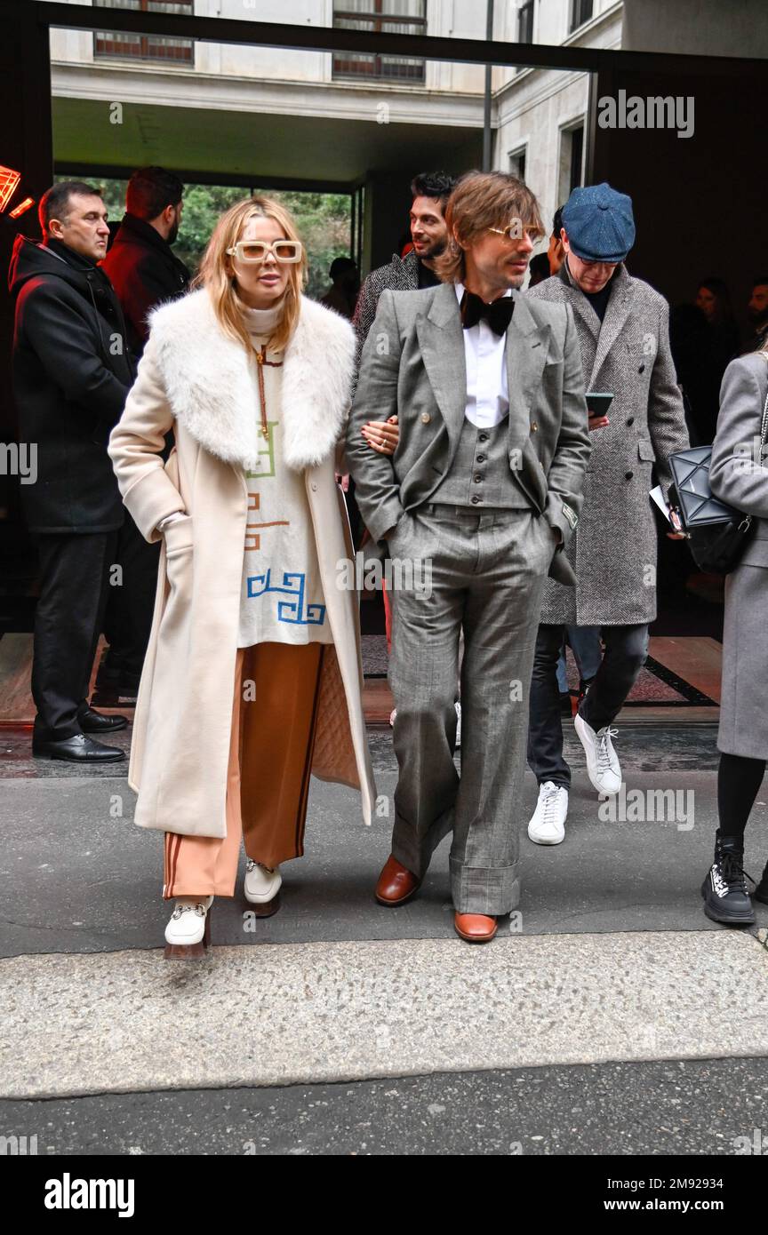 Milan, Italy. 16th Jan, 2023. Milan, Men Fashion Week, Fall Winter 2023