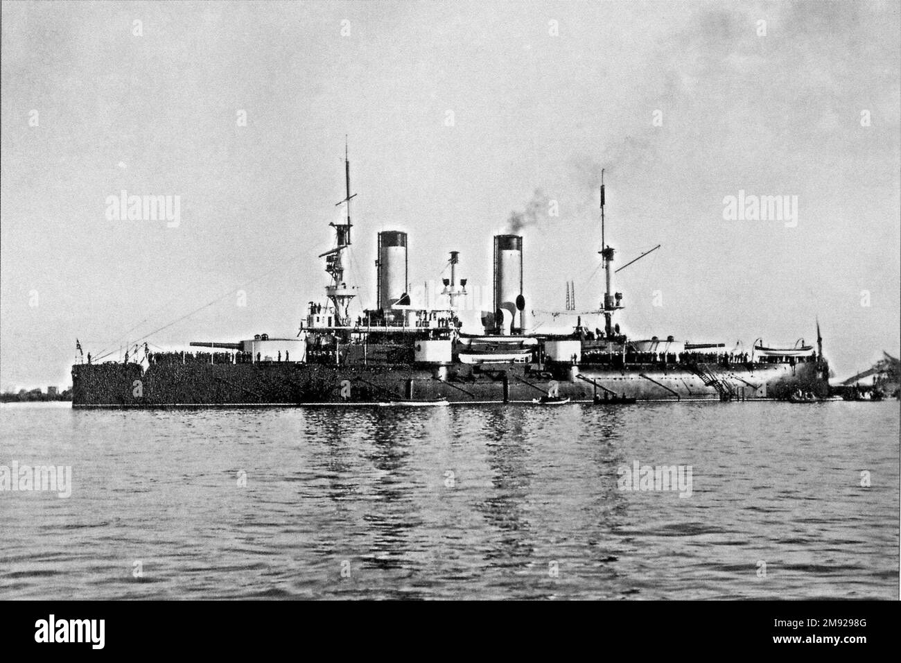 Imperial Russian battleship Petropavlovsk in Kronshtadt ca. 1899 Stock