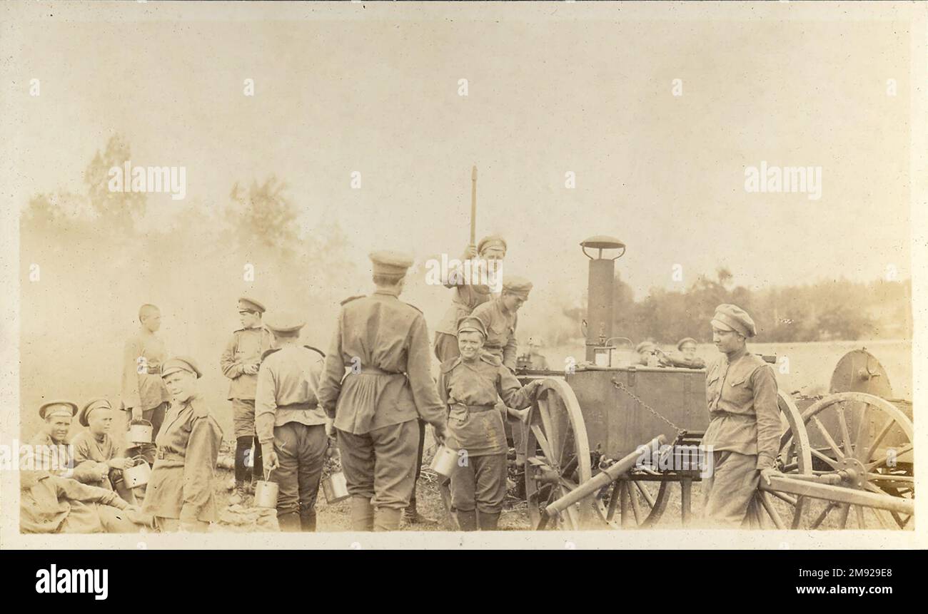 Russian Army in WWI. Women Death Battalion at summer camp ca.  1917 Stock Photo