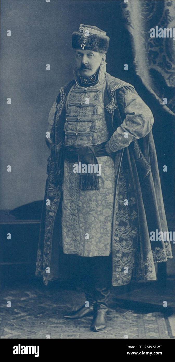 Ringmaster Pyotr Mikhailovich Lazarev in the attire of a boyar of the 17th century. ca.  between 1903 and 1904 Stock Photo