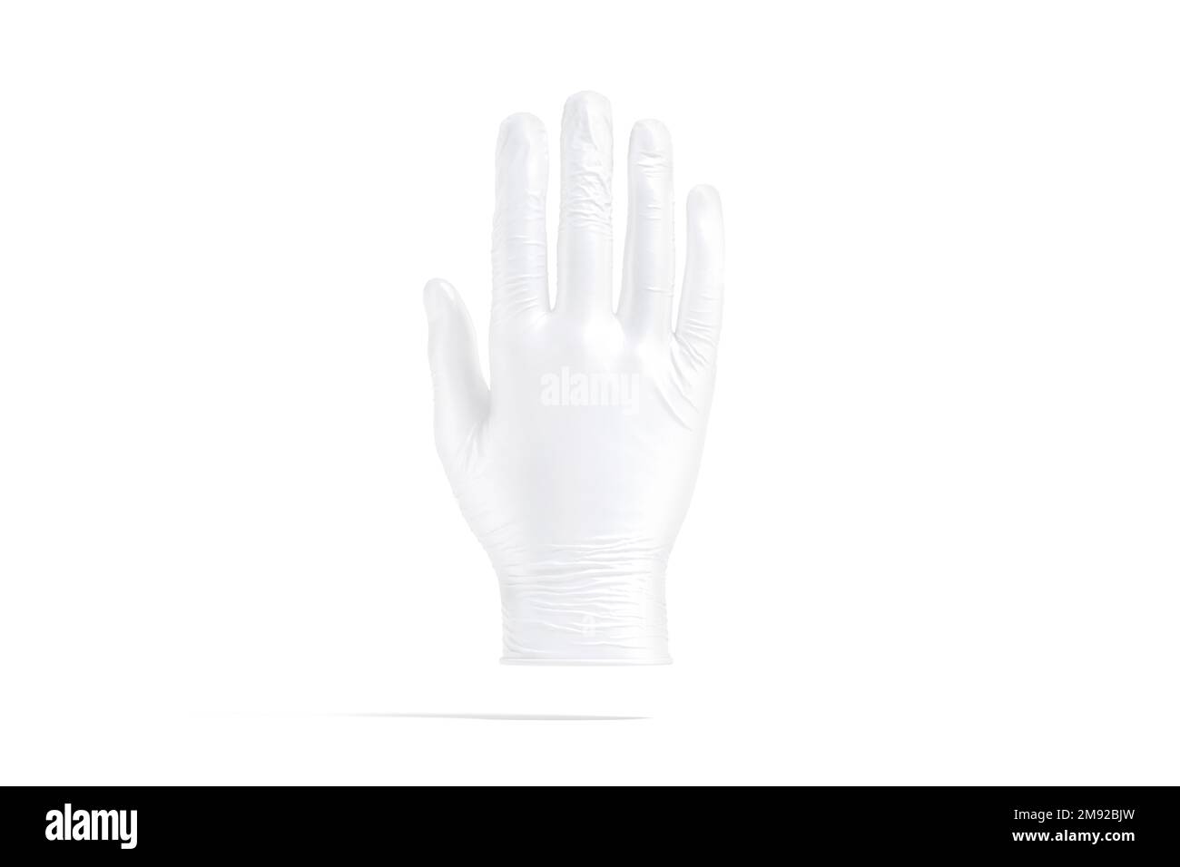 Blank white rubber gloves mockup, front view Stock Photo - Alamy