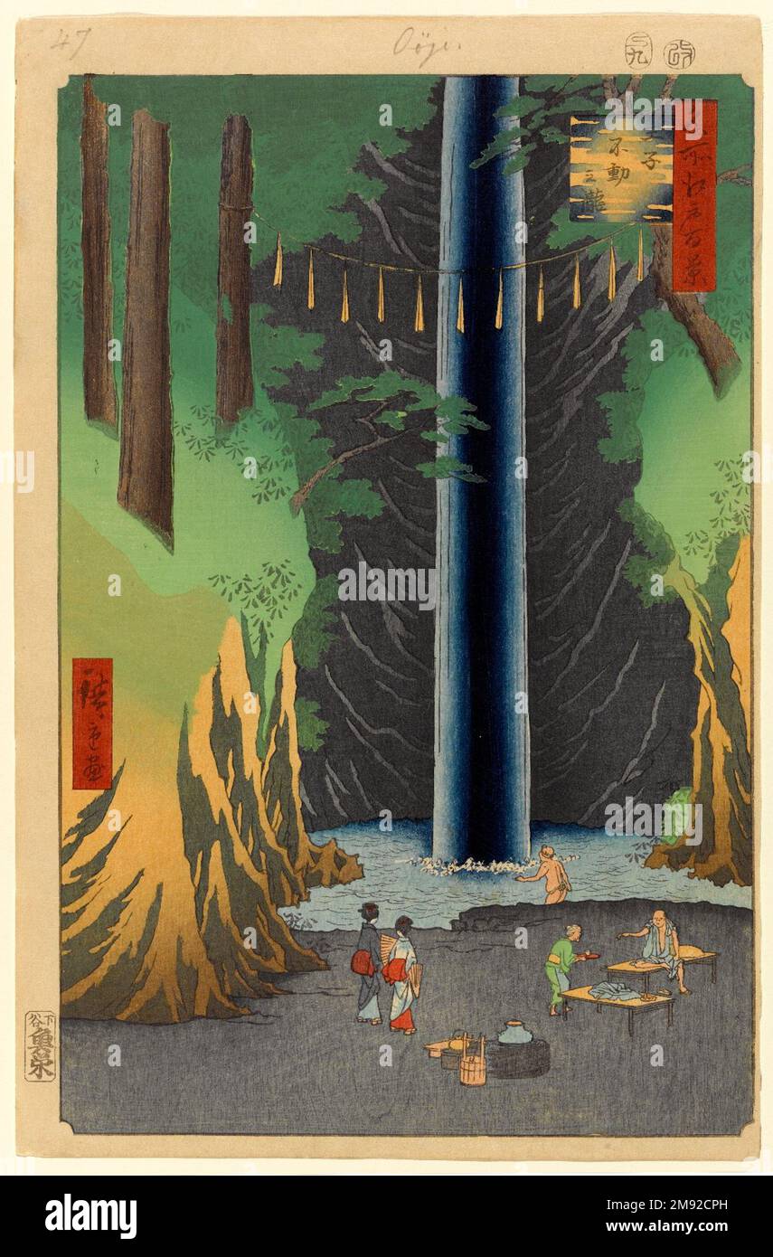 Fudo Falls, Oji, No. 49 from One Hundred Famous Views of Edo Utagawa