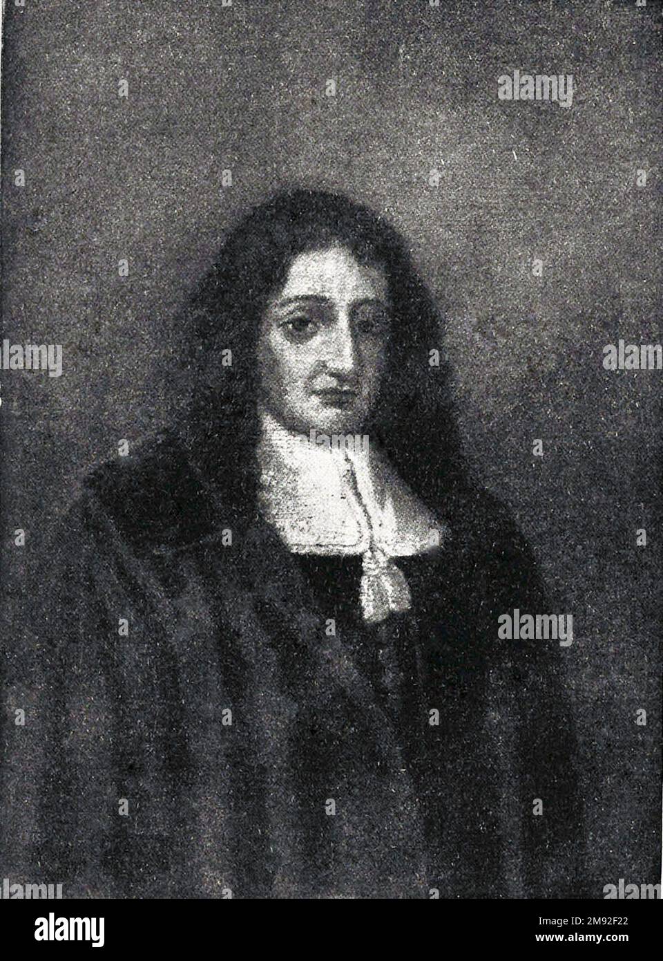 Illustration from the Jewish Encyclopedia of Brockhaus and Efron. Benedict Spinoza (born Baruch Spinoza, November 24, 1632, Amsterdam - February 21, 1677, The Hague) - Dutch rationalist philosopher, naturalist, one of the main representatives of the philosophy of the New Age ca.  before 1906 Stock Photo