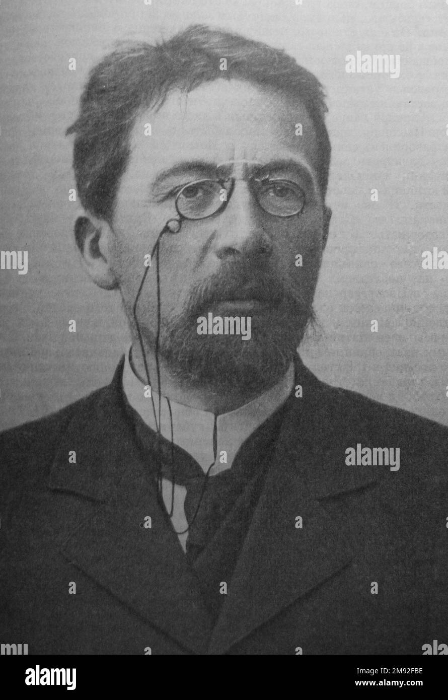 Anton Chekhov Russian playwright portrait (1903 or 1904 Stock Photo