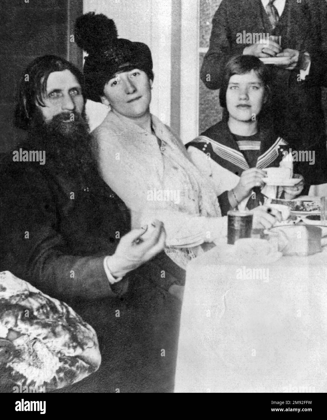 This photograph of Grigori Rasputin with his wife and his daughter ...