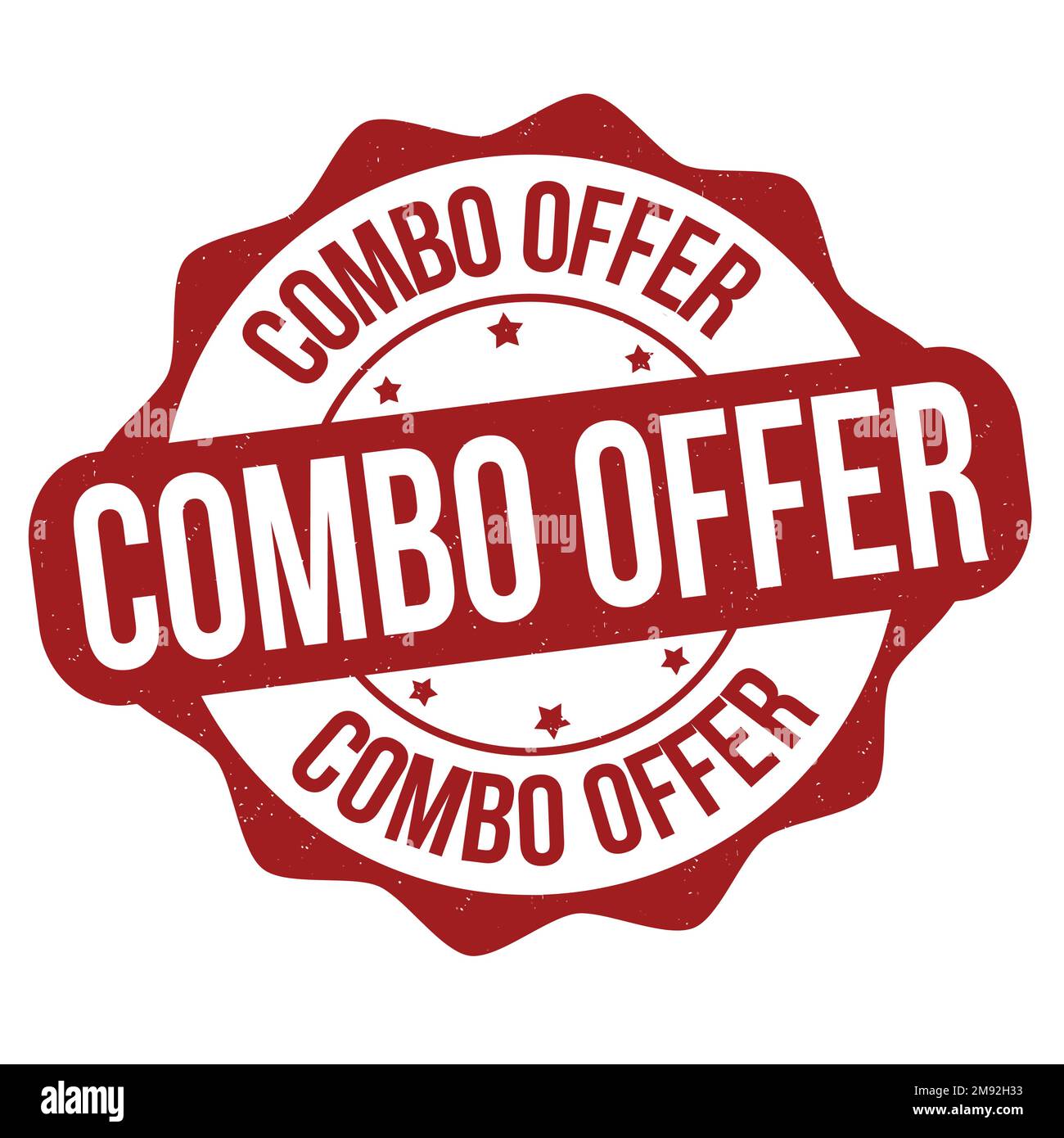 Combo offer label or stamp on white background, vector