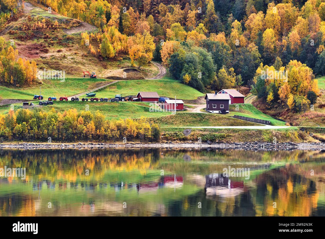 Colorful lake shore forest hi-res stock photography and images - Alamy