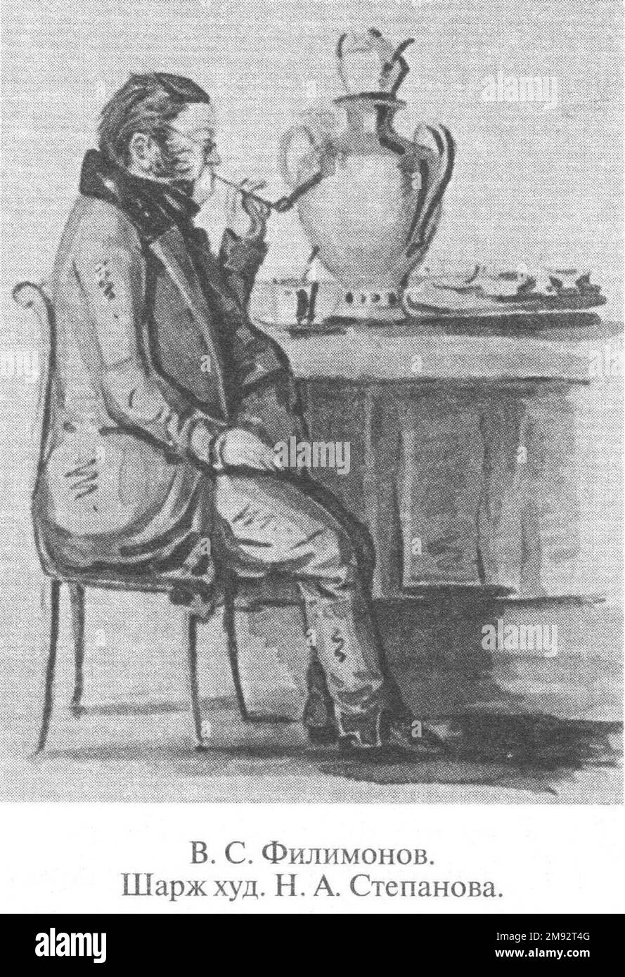 Vladimir Sergeevich Filimonov; poet, prose writer, publicist, translator, and journalist ca. 1830 Stock Photo
