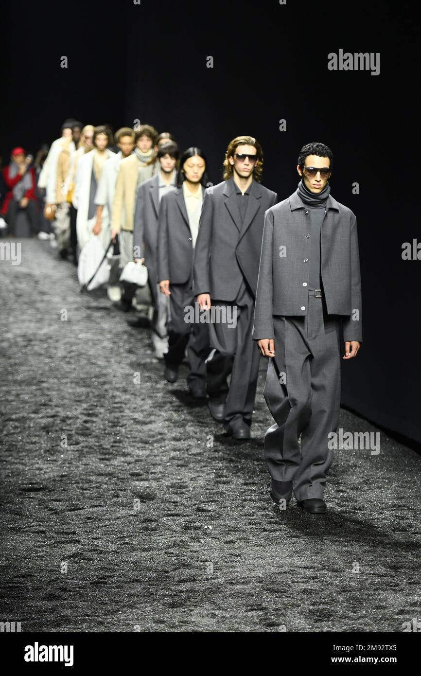 Milan, Italy. 16th Jan, 2023. Milan, Men Fashion Week, Fall Winter 2023
