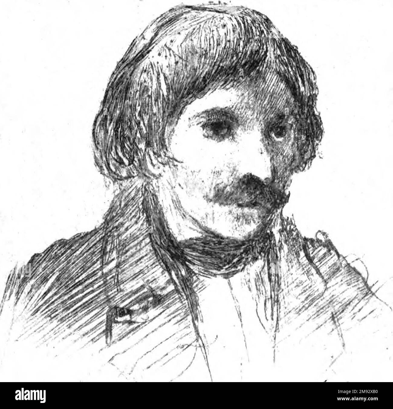 Gogol, drawing by Dmitriev-Mamonov presented to S. A. Rachinsky ca.  1850-1860's Stock Photo