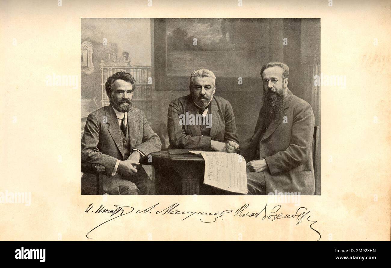 Editorial staff of the newspaper Russkie Vedomosti ca. 1913 Stock Photo
