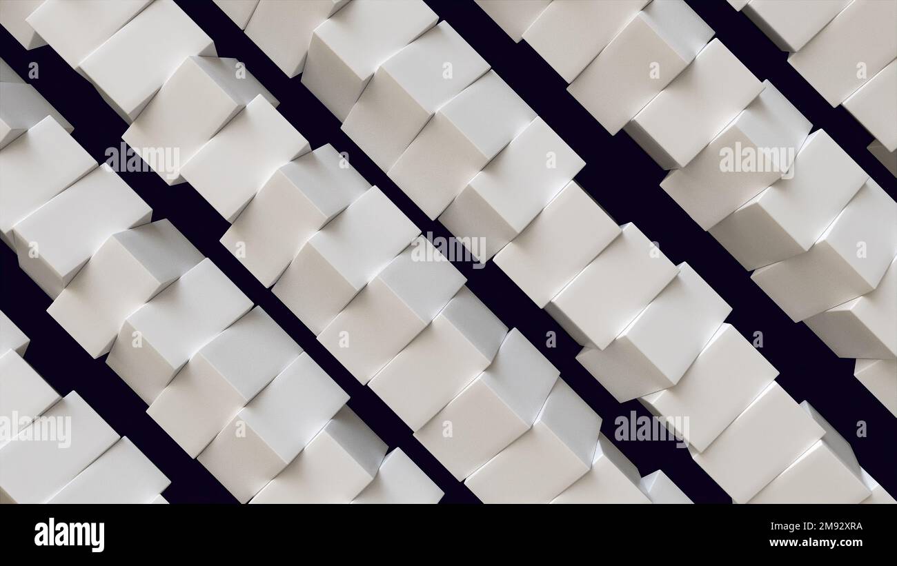 Rotation white blocks. Computer generated 3d render Stock Photo - Alamy