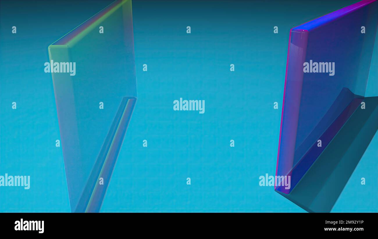 Square translucent glass blocks. Computer generated 3d render Stock