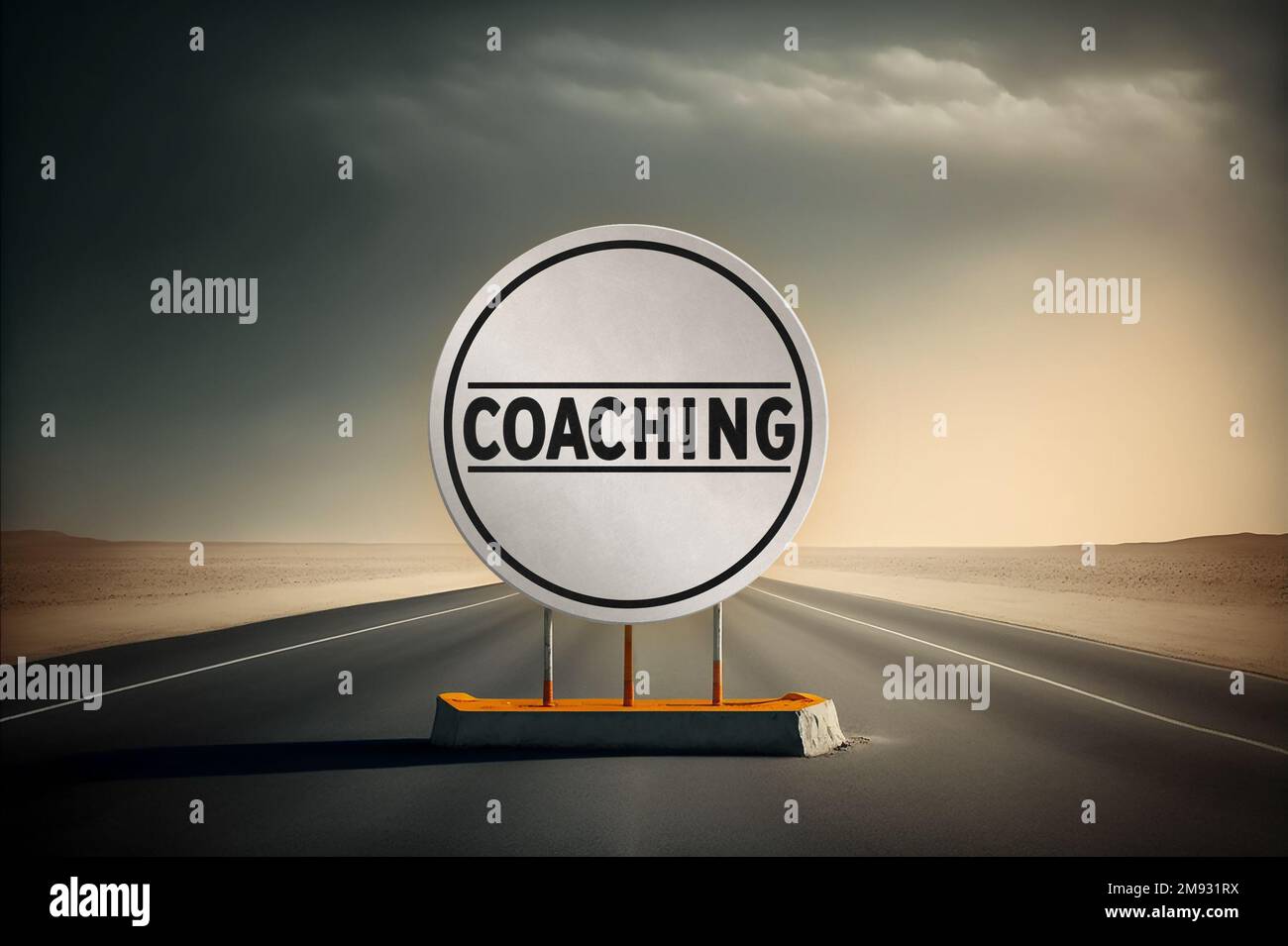 Coaching - Road sign message Stock Photo