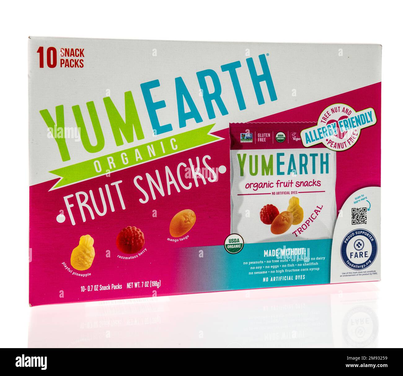 Winneconne, WI - 8 January 2023: A package of yumearth fruit snacks on an isolated background. Stock Photo