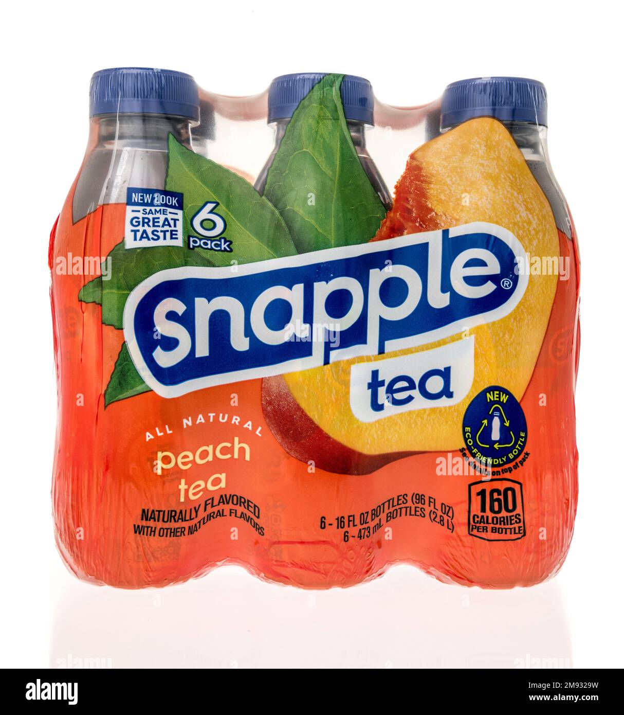 Winneconne, WI - 8 January 2023: A package of Snapple tea peach tea on ...