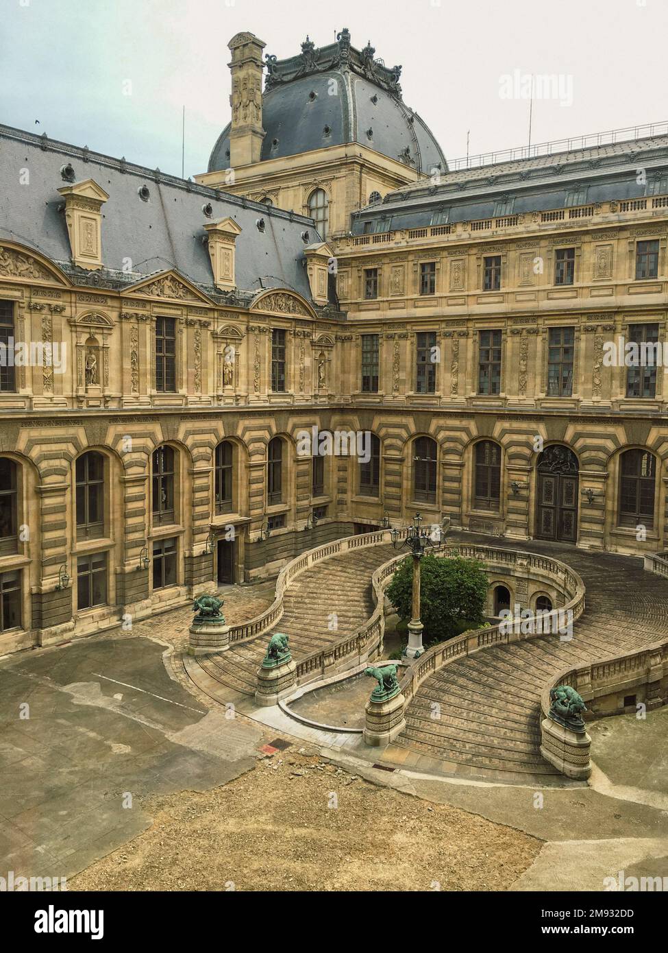 View from the outside of the Louvre in Paris Stock Photo