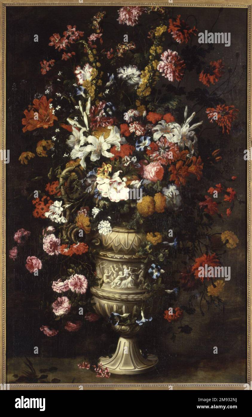 Flowers in a Figured Vase Attributed to Jan Peeter Brueghel