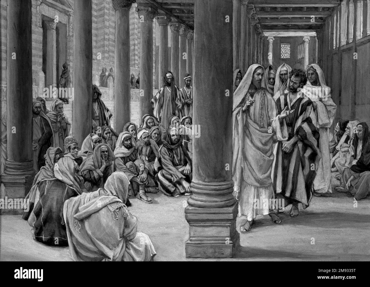 Jesus se promene dans le portique de salomon Black and White Stock Photos &  Images - Alamy