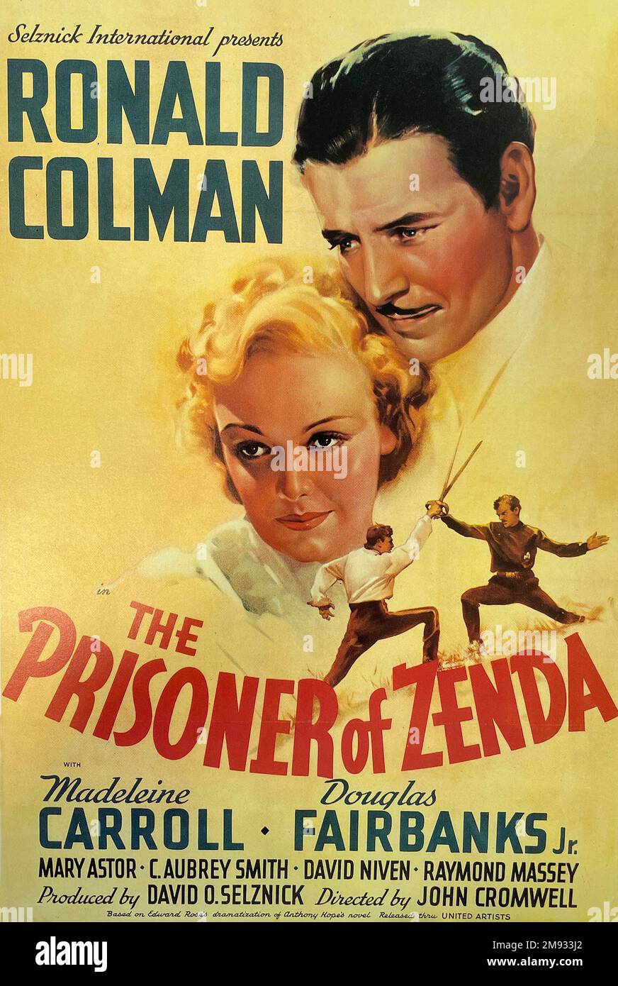 THE PRISONER OF ZENDA 1937 United Artists film with Ronald Coleman and Madeleine Carroll Stock Photo